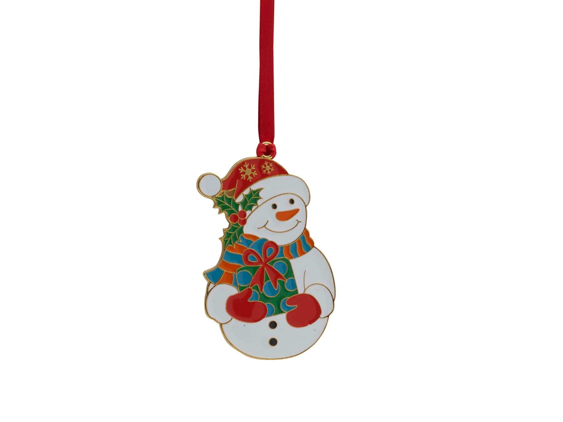 2025 Gold Plate & Enameled Wonders of Christmas Snowman 16th Edition - Image 4