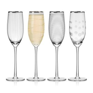 Cheers? Set of 4  Platinum Banded Flutes