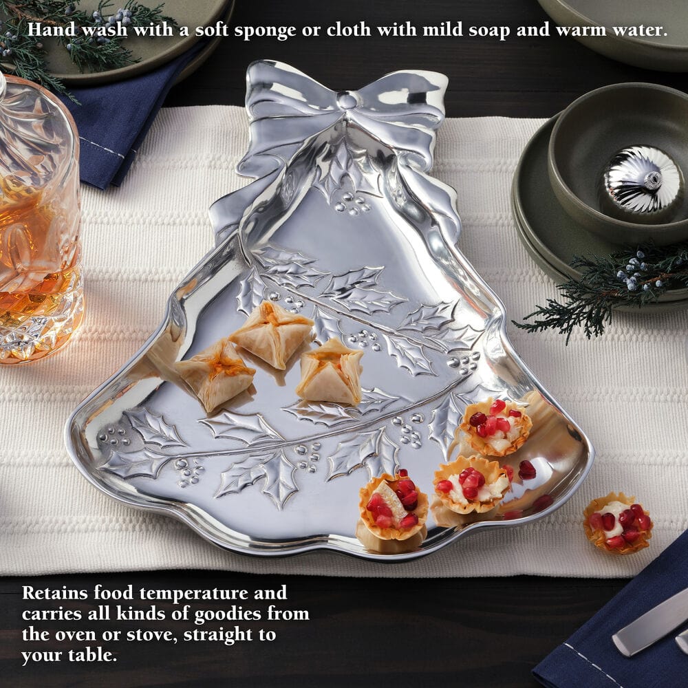 Holly Berries Christmas Tree Serving Tray - Image 4