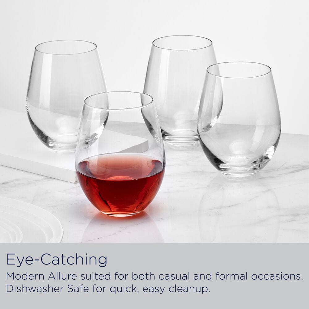 Samantha Set of 4 Stemless Wine Glasses - Image 6
