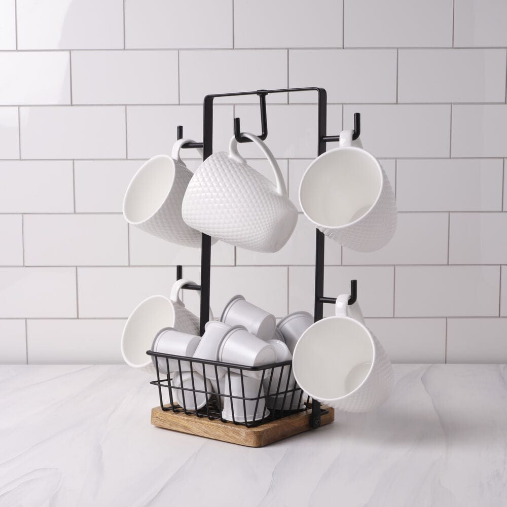 Stella Mug Tree with Storage Basket - Image 2