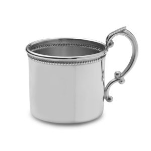 Beaded Pewter Baby Cup
