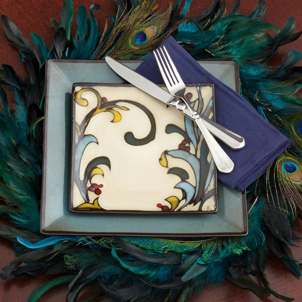 Belmont Square Blue Leaves Dinnerware Set - Image 2