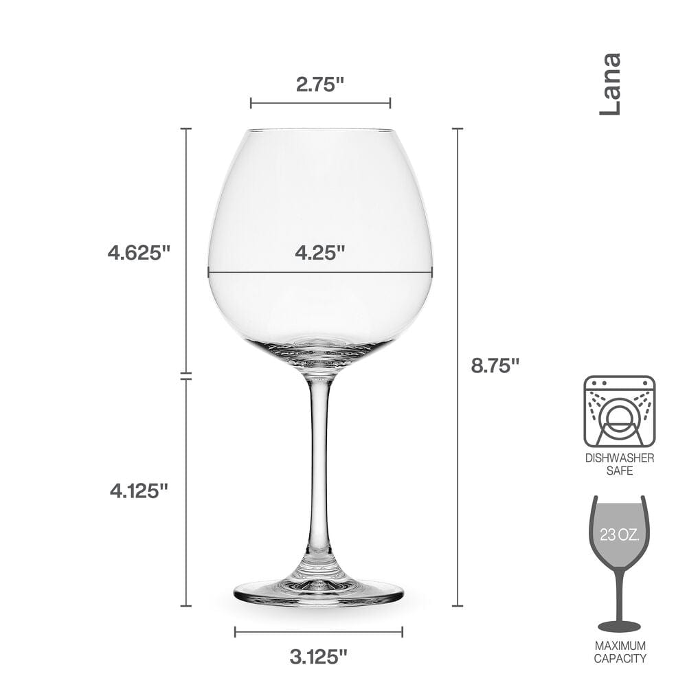 Lana Set of 4 Red Wine Balloon Glasses - Image 3