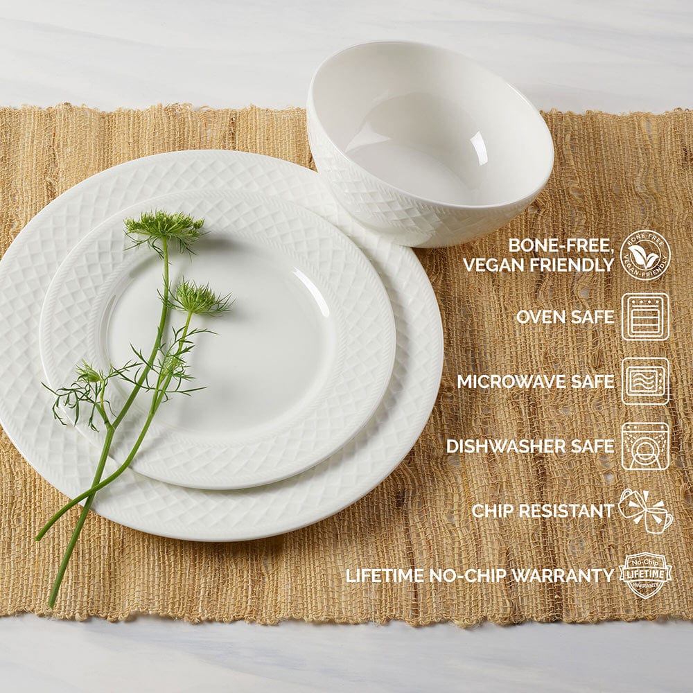 Patterson Vegan Bone? 12 Piece Dinnerware Set. Service for 4 - Image 2