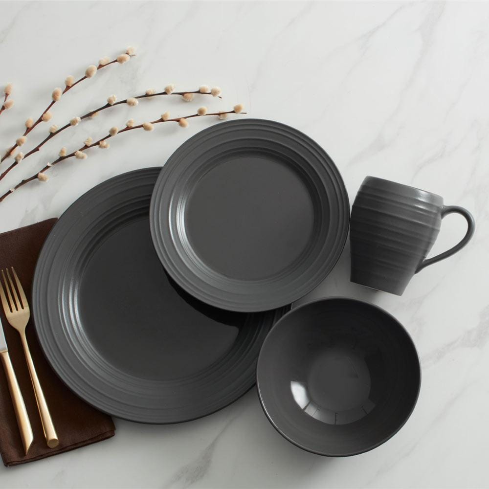 Swirl Graphite 4 Piece Place Setting - Image 2