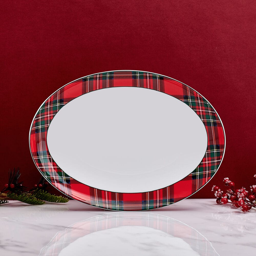 Tartan Red Oval Platter - Image 2