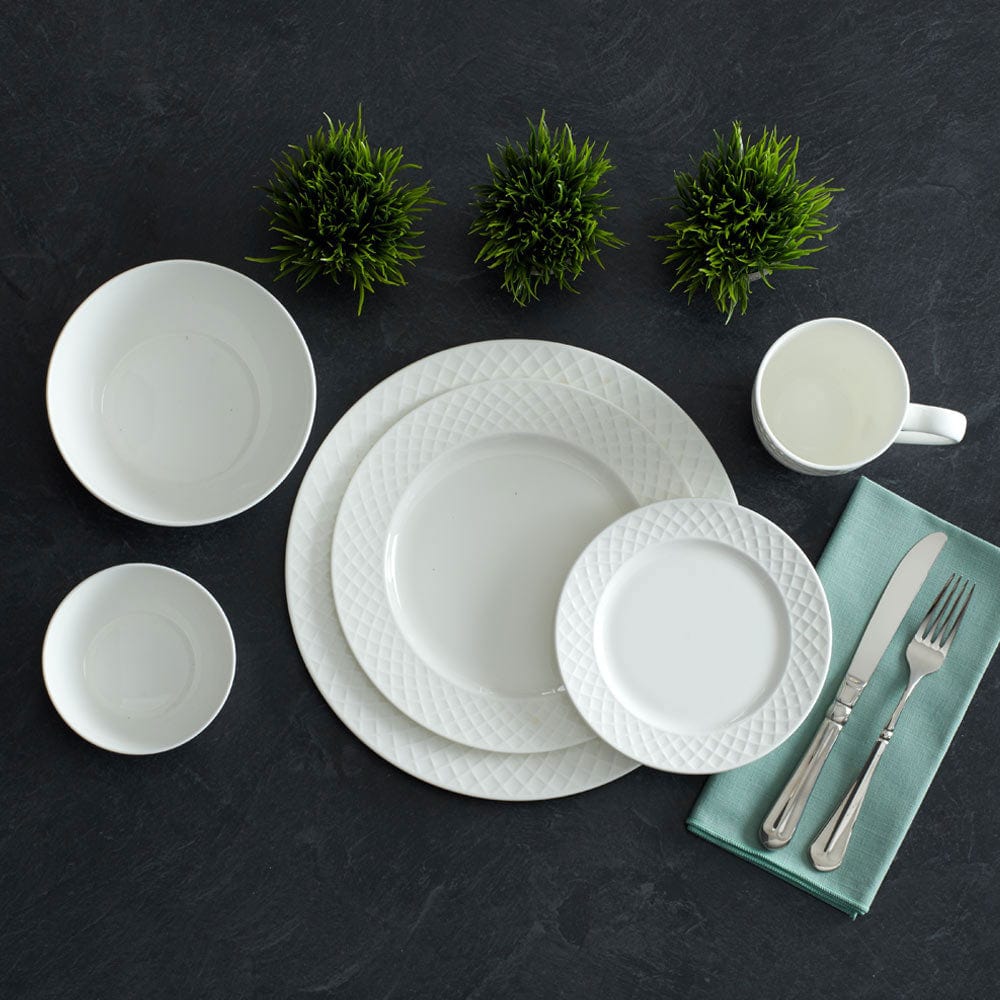 Trellis White Set of 4 Appetizer Plates - Image 2