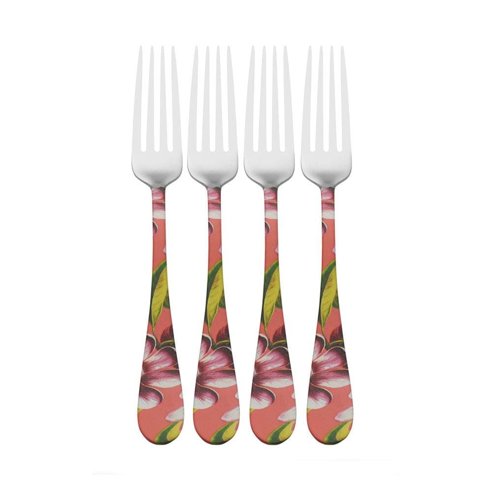 Vintage Botanical Set of 4 Dinner Forks